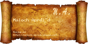 Maloch Apród névjegykártya
